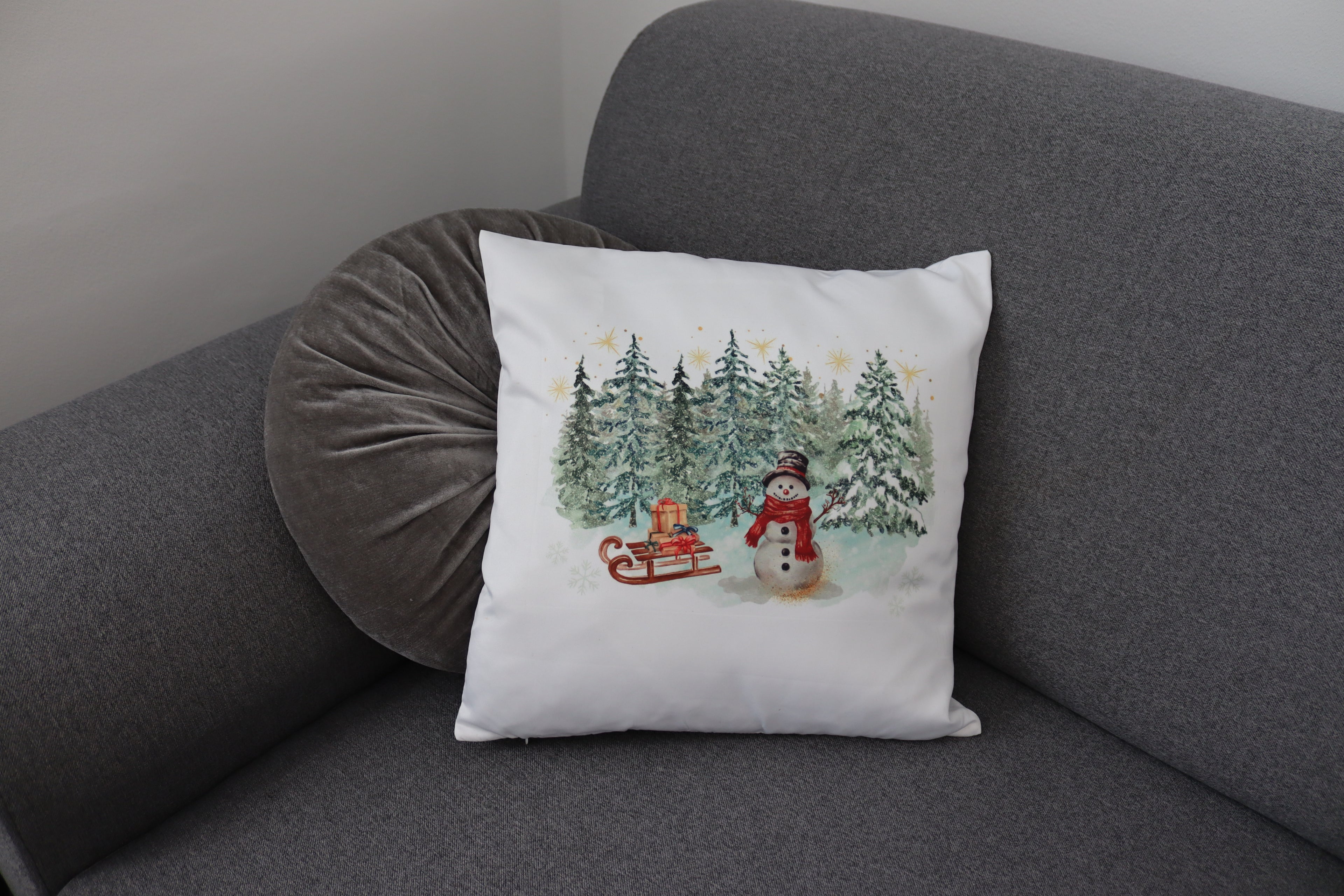 Povlak na polštář - SNĚHULÁK