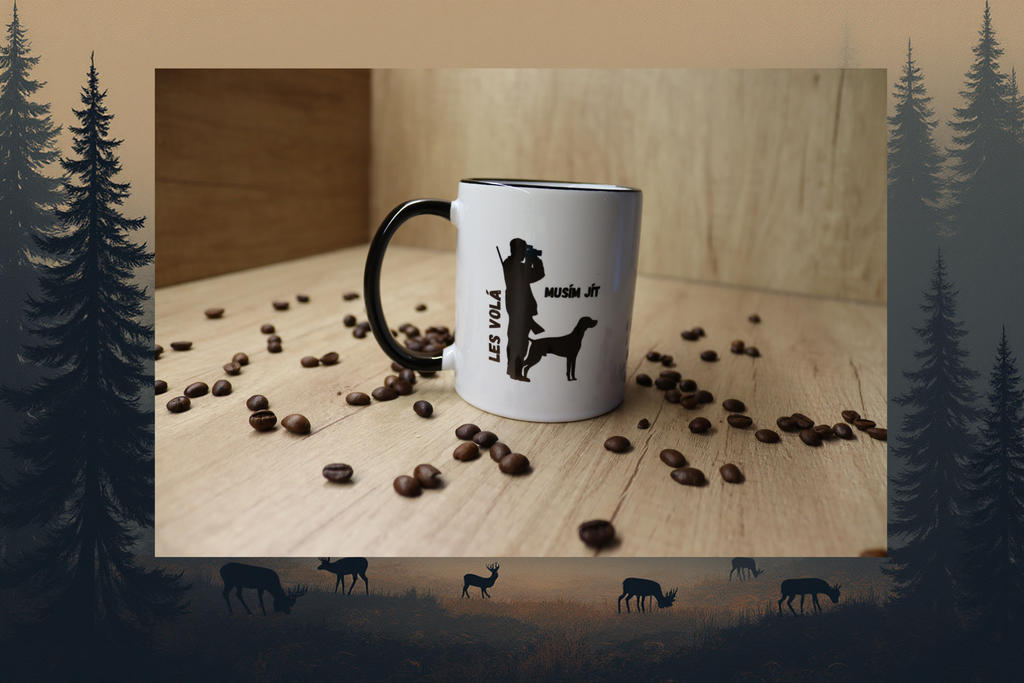 Hrnek "LES VOLÁ. MUSÍM JÍT."